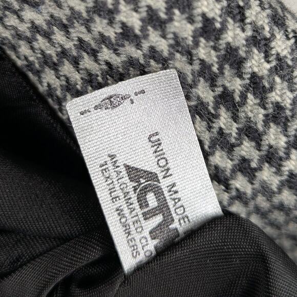 Vintage 80s Houndstooth Wool Blazer Men 42R USA Made Union ACTWU Sport Coat - Picture 5 of 7